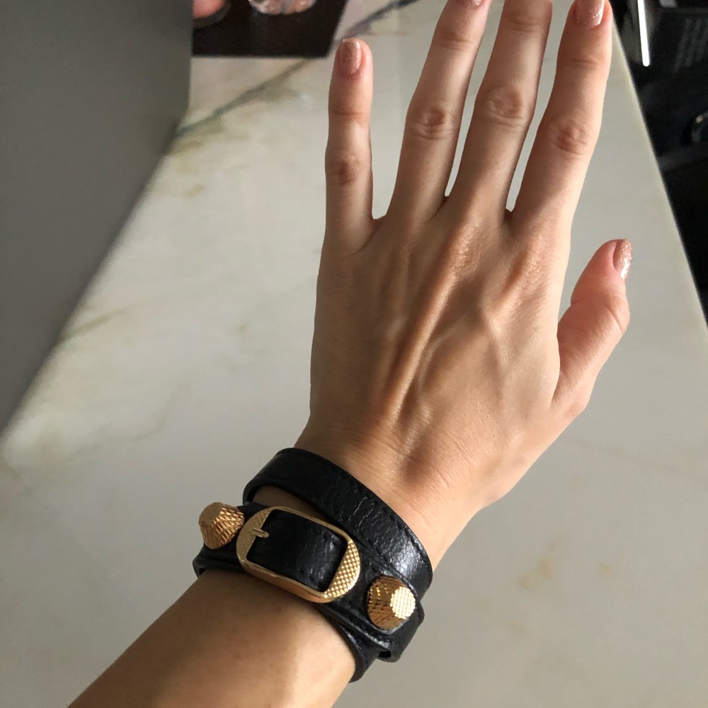 Balenciaga giant arena wrap leather bracelet
